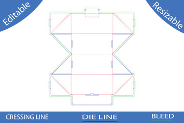 Packaging Box Die Cut Template Blueprint Lines vector