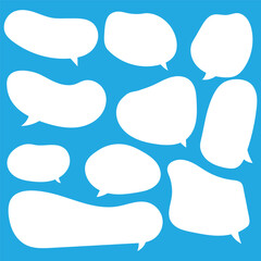 Set of speech bubbles. Speak bubble text, cartoon chatting box, message box. Blank empty speech bubbles