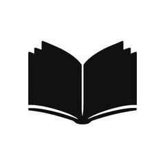 Minimal Open Book Silhouette Icon