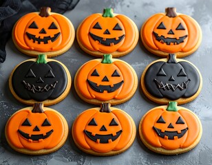 Festive Halloween Pumpkin Cookies - A Sweet and Spooky Treat.