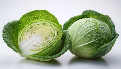 Fototapeta premium Fresh Ripe Cabbage Vegetable Isolated On White Background