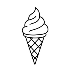 Minimalist Ice Cream Outline Drawing