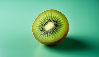 Kiwi Fruit On A Plain Mint Background