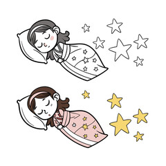 Cute cartoon rocket ship flying through stars and moon at night sky isolated on transparent background