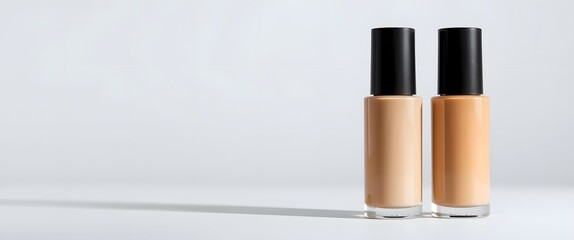 Obraz premium Liquid Foundation Bottles: Professional Makeup Essentials for Flawless Finish in Neutral and Natural Colors