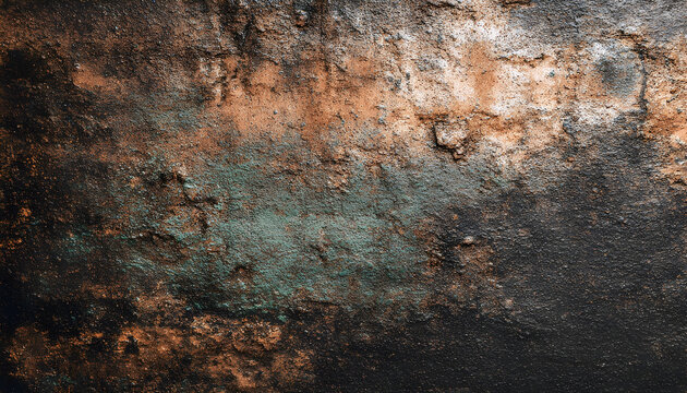 Ancient copper metal texture blackboard corrosion outdoors.