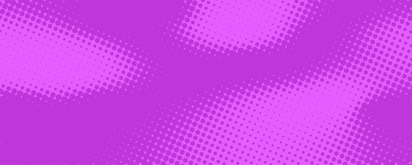 Vector halftone pattern in vibrant purple tones with abstract curved gradients. Comic-style dotted design perfect for modern pop art or retro themes.