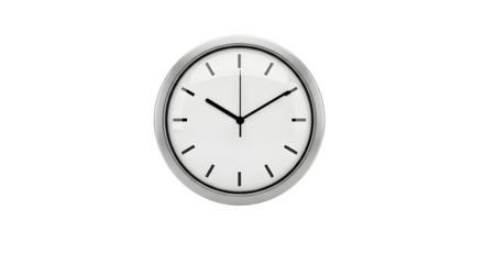 Analog clock showing ten past two isolated on white background