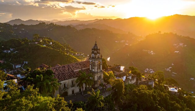 Sunset Over the Church of Humac in Jelsa, Hvar Island, Croatia.