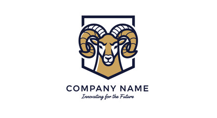 A striking logo featuring a ram's head with large, curved horns, set within a shield emblem, symbolizing strength and leadership.