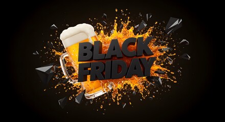 Black Friday with a Beer Glass, Illustrating a Refreshing Deal