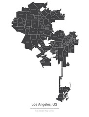 Los Angeles Map. vector map of city in the US.