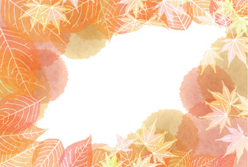 秋　紅葉　和柄　葉　背景	