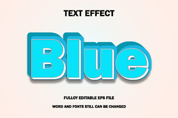 Blue  editable 3d style text effect. Text can be changed in 