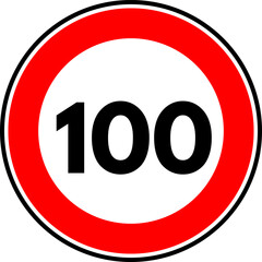 Speed Limit 100 Sign Vector