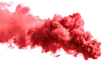 Swirling cloud of vibrant red smoke against a black void