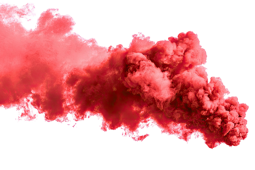 Swirling cloud of vibrant red smoke against a black void