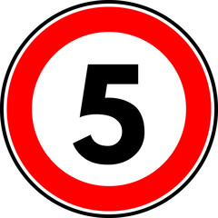 Speed Limit 5 Sign Vector