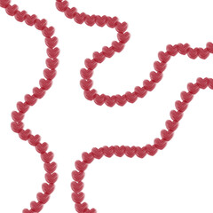 Corazones rojos formando ondas curvas fondo blanco San Valentín amor romántico
