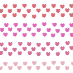 Patrón corazones rosas acuarela fondo blanco romántico San Valentín amor decorativo
