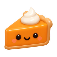 PNG Cute pie slice with smile
