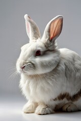 Obraz premium white rabbit on white background