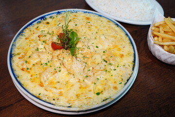 Prato de Bacalhau - Peixe Branco - Comida - Jantar - Almoço - Gostoso