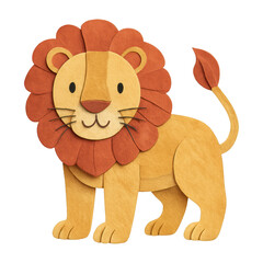 Obraz premium PNG Cute paper lion illustration