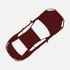 Abstract Polygonal Red Car — Modern Geometric Minimalist Digital Art