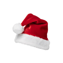 Classic Santa Claus Hat with Red Velvet and White Fur Trim