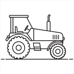 Tractor Farm Vehicle Icon Agriculture Farming Machinery Equipment Flat Design