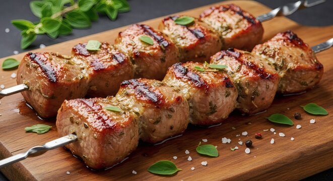 Kontosouvli Greek Pork Skewers with Herbs and Charcoal Grilled Perfection