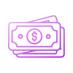 Stack of Paper Money Bills Flat Vector Icon