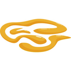 Abstract Organic Yellow Shape with Glossy Texture Transparent Background Graphic Design Element