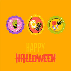 Happy Halloween Picture Frames. Vector Illustration of Hand Drawn Doodle 31 October Holiday. Greeting Wall Background. Trick or Treat.