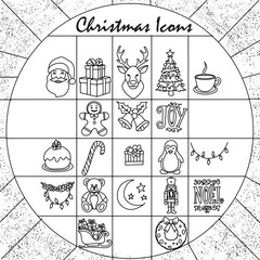 Christmas Icon Set | Flat Vector Illustration