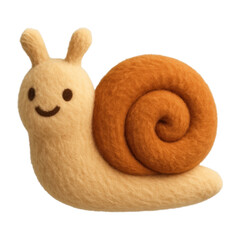 PNG Cute felt snail illustration.