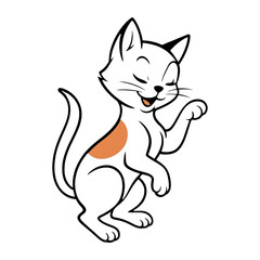 Obraz premium PNG Playful cartoon cat illustration.