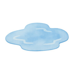 Obraz premium PNG Abstract blue water puddle illustration.
