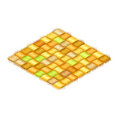 Quilted Textured Square Pattern Illustration with a Subtle Rough Edge Border