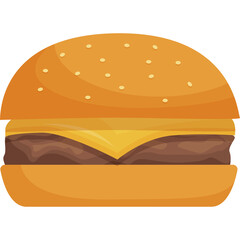 Classic Cheeseburger With A Thick Patty And Melted Cheese Isolated On Transparent Background