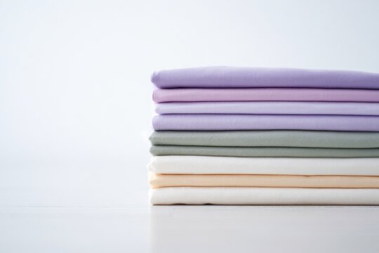 Stacked textile column in pastel harmony