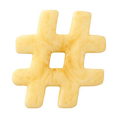 Obraz premium PNG Golden hashtag symbol cookie