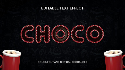 hot chocolate christmas editable text effect 
