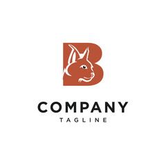 Letter B Caracal Cat Logo Icon Vector