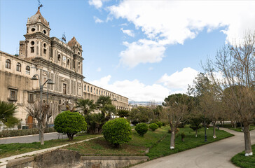 Architectural Sights of The Monastery of Saint Lucy (Monastero di Santa Lucia) in Adrano, Sicily, Italy.
