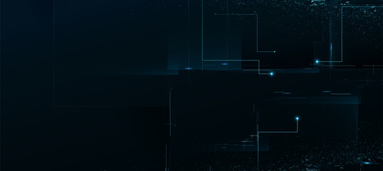 Futuristic Digital Blue Circuit Technology Background with Glowing Lines and Connections