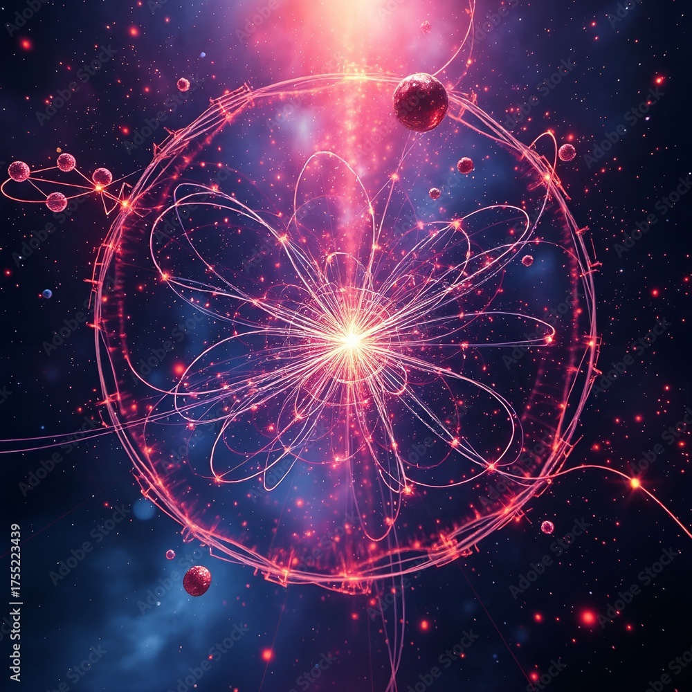 Poster atomic structure in cosmic design