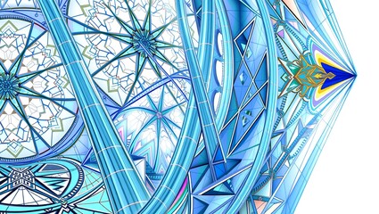 Intricate Blue Geometric Design