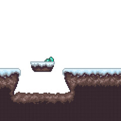 Pixel Winter Platform — Snowy Cave Level Asset